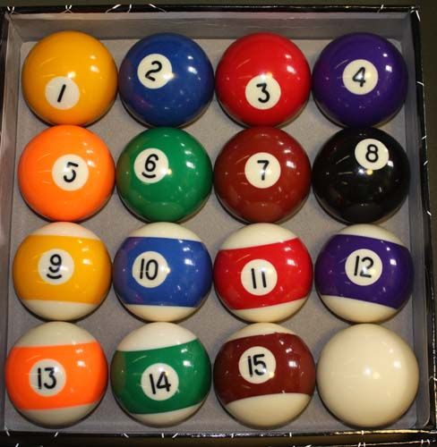 CLOSE OUT REGULATION 2 1/4 POOL BILLIARD CUE BALL SET  