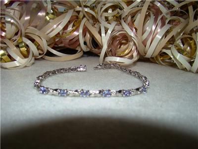 10K WG Tanzanite Tennis Bracelet, 7  