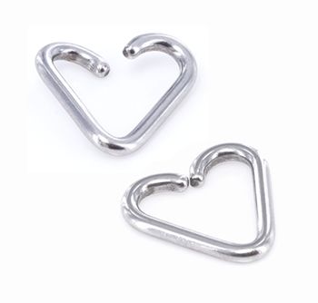 16g High Polish Steel Annealed Heart   Price Per 1  