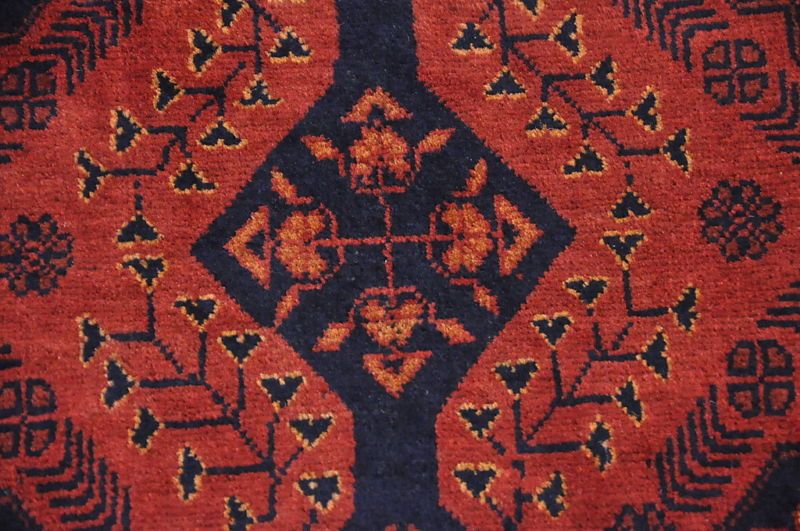 5x6 HAND KNOTTED WOOL AREA RUG DARK RED MADE IN AFGHAN  