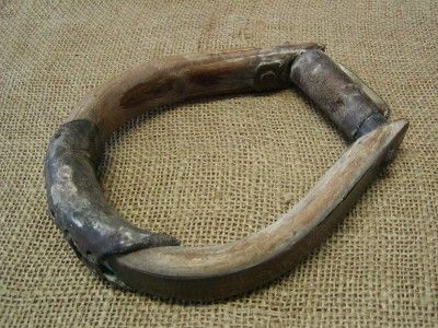 Vintage Wood Brass Stirrup Harness Antique Bridles Old  