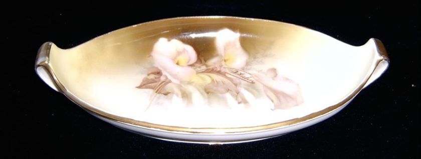 Royal Rudolstadt Hahn Signed Art Deco Calla Lily Tray  