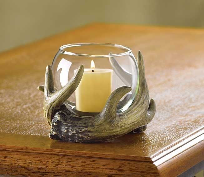 Rustic DEER/ Buck ANTLER Candle/ Votive Holder~Wildlife  