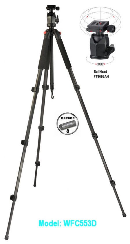 WFC553D Pro Photo Camera Carbon Fiber Tripod Legs  