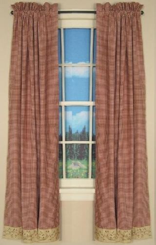 IHF Country Decorative Window Treatment/Curtain for sale Checkerberry 