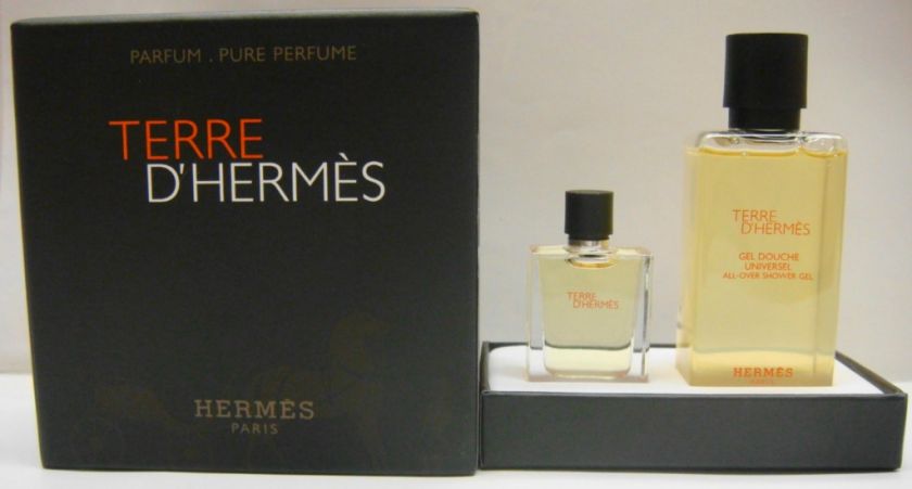 NEW HERMES TERRE DHERMES PURE PERFUME 5ML & ALL OVER SHOWER GEL 40ML 