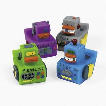   party favors gift kids bath toys set of 12 robot theme rubber ducks