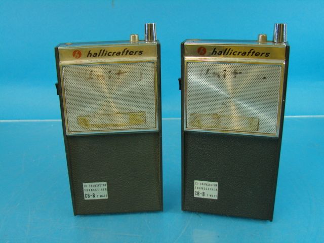 RARE 2 Hallicrafters CB 8 Citizen Band Walkie Talkies +Original Boxes 