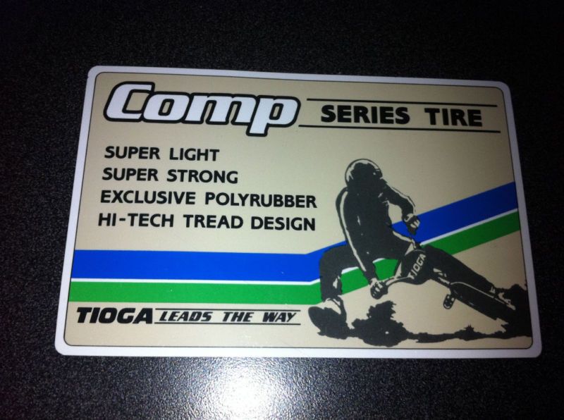 OLD SCHOOL BMX TIOGA COMP TIRES DECAL VINTAGE STICKER  