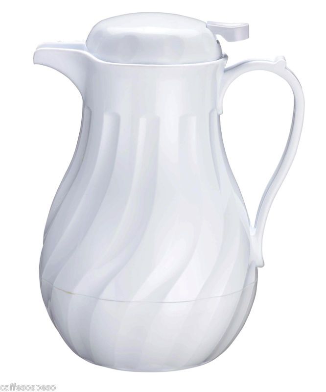 SWIRL WHITE THERMAL COFFEE SERVER CARAFE   20 oz  