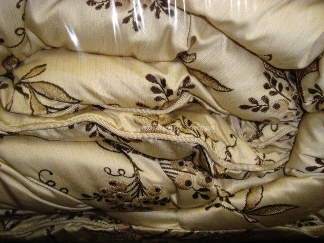 NEW RALPH LAUREN PLAGE DOR GOLD QUEEN COMFORTER SET 8P SHAM TAN 