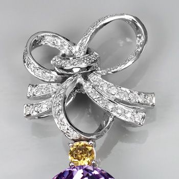 GHI CERTIFIED 49.85ct NATURAL AMETHYST DIAMOND PENDANT  