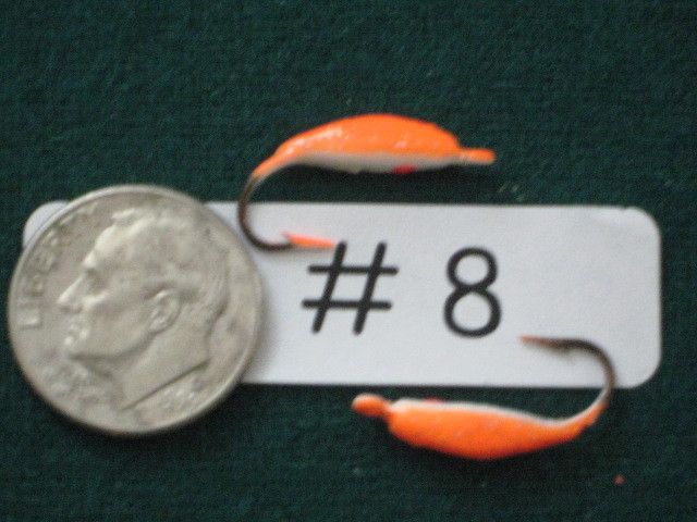 32oz. ORANGE Glow Ice Jigs Moon Glow Lures  