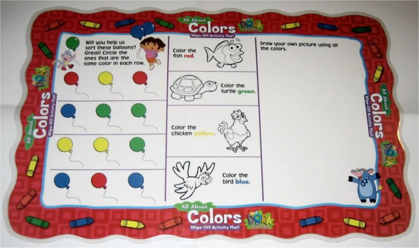 Dora the Explorer Color Wipe Off Mat  