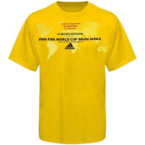 adidas 2010 FIFA World Cup Gold Journey T shirt 884893658537  