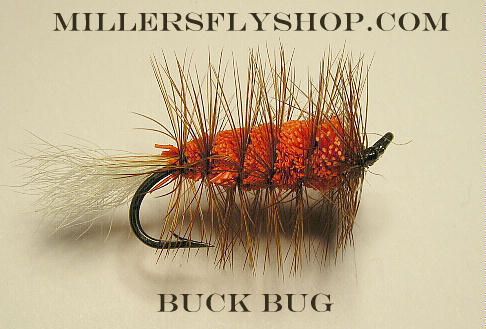 Buck Bug Orange #8 Salmon Hook skating Flies  