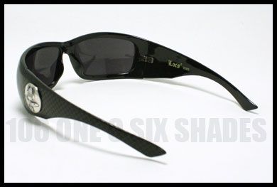 LOCS Cholo Gangster Sunglasses Classic Dark BLACK w/ Checker Print