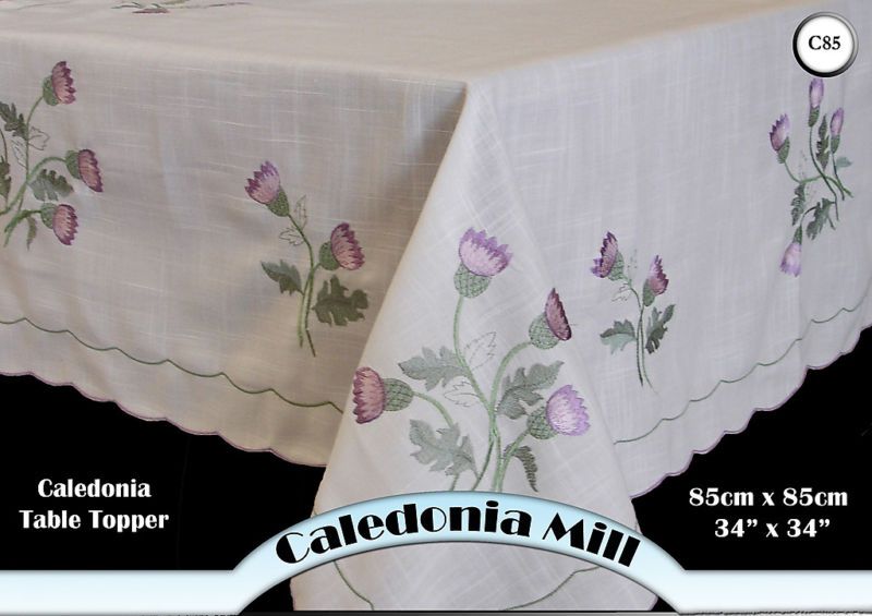 Scottish Gift Thistle Embroidered Tablecloth Square  