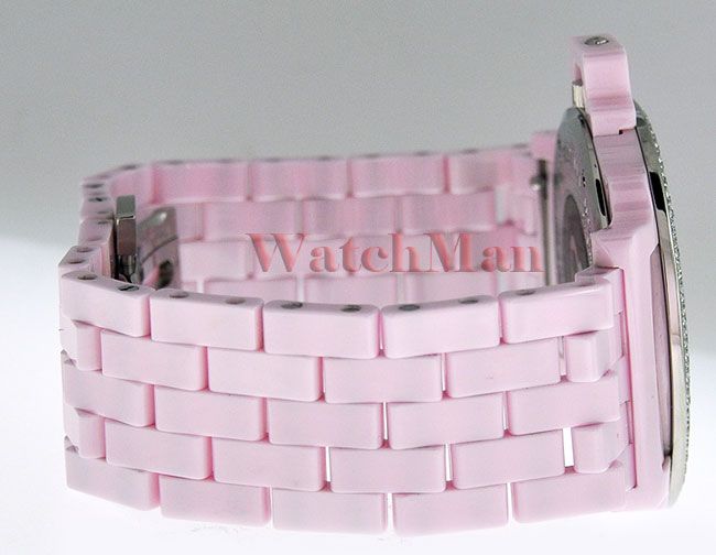 Jacob & Co Womens Pink Ceramic Diamond Watch 2.95ct  