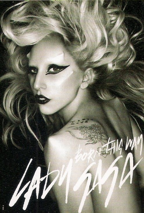 P503 BLACK WHITE LADY GAGA BORN THIS WAY HARD ROCK MUSIC POSTER 40 X 