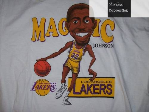 LAKERS MAGIC JOHNSON 80S CARTOON SELECTS SMALL T SHIRT  