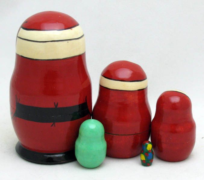 Nesting Doll Santa with Gifts 5pc  