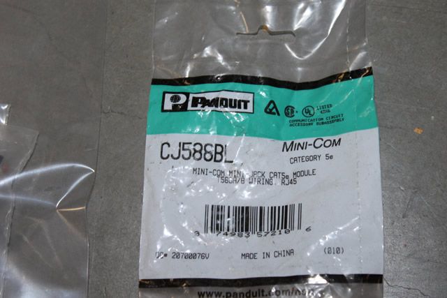 PANDUIT CJ588BL MINI COM BLACK CAT5E RJ45 JACK NIB  