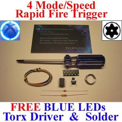 Xbox 360 Controller 4 Mode Rapid Fire Mod Kit w Torx T8  