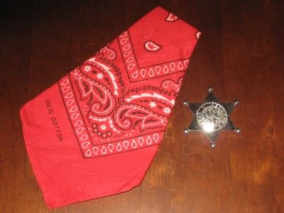 Cowboy Woody Style Western Halloween COSTUME Red BANDANA New  