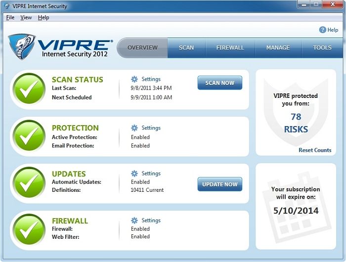 Vipre Antivirus Premium 2011 , 3 PC Lifetime License  