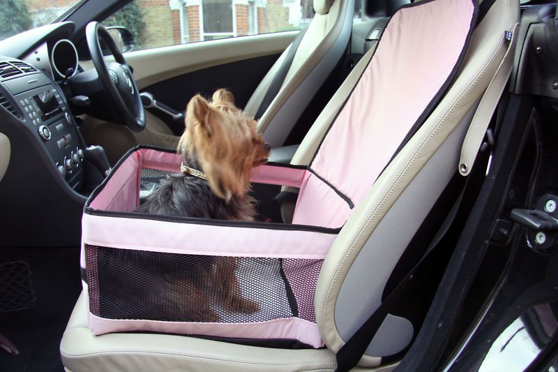 DOG CAR BOOSTER SEAT FOR S/XS SIZE DOGS, PINK  