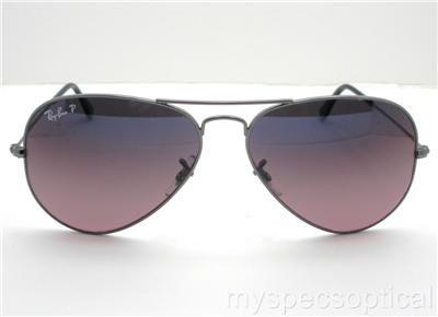   77 55 Aviator Polarized Blue Violet Gun Polarized New Authentic  