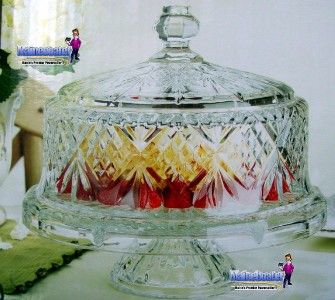 Shannon CRYSTAL GLASS Domed CAKE PLATE Punch Bowl,stand  