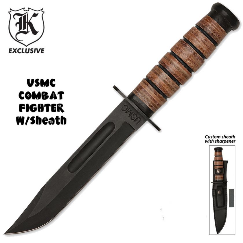 USMC Marine Combat Fighter Knife w/ sheath WWII Replica  