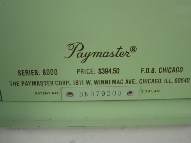 PAYMASTER 8000 VINTAGE RIBBON WRITER  