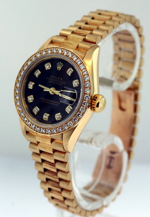 Rolex President Ladies, 18k gold Factory Diamonds watch  