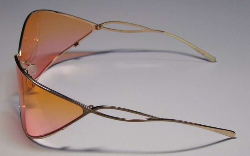 NEW CHRISTIAN ROTH 14228 TITANIUM WOVEN SHINY GOLD ARMS ORANGE LENSES 