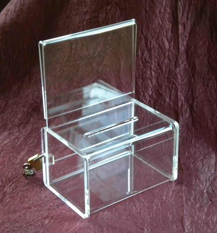 Deluxe Small Acrylic Collection/Coin/Donation Box  