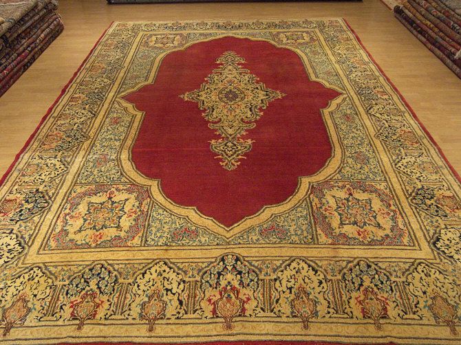 8x12 Handmade Carpet Antique Persian Lavar Kerman Rug  