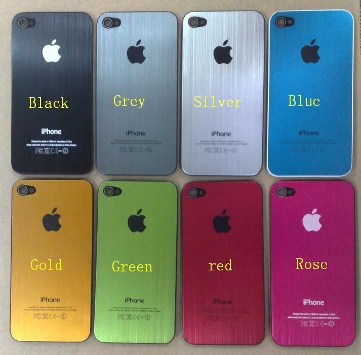 Brushed Metal Aluminum back cover replacement housing for iPhone 4 