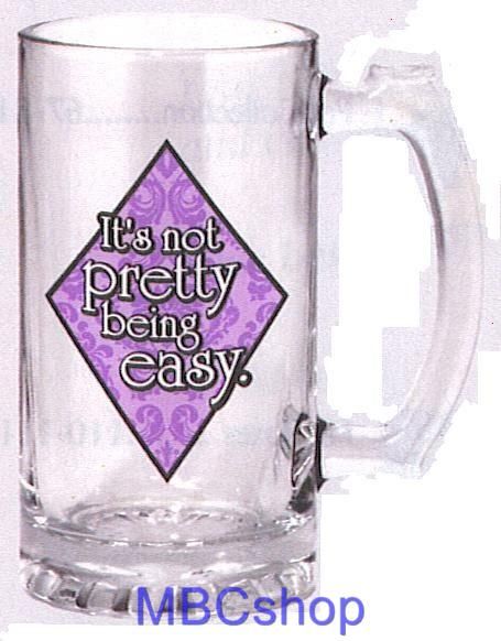 Women Theme Large Handle Designer Tall Glass Beer Mug, FS  