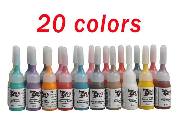 Tattoo Supplies 50 Needles 5M 20 Color Inks by Express 4 7 For Kit WQS 