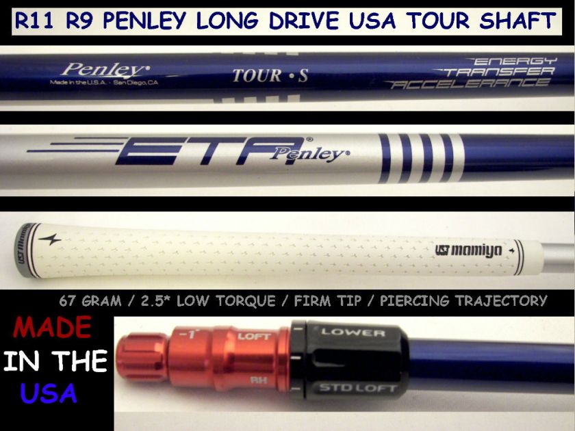 TaylorMade R11 / R9 PENLEY LONG DRIVE USA MADE TOUR SHAFT W SLEEVE TIP 