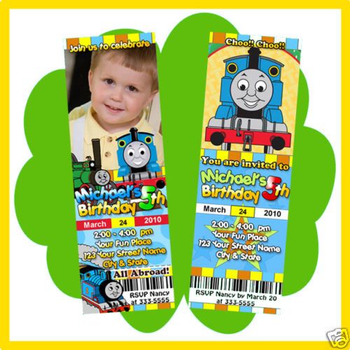 THOMAS THE TANK TRAIN TICKET BIRTHDAY PARTY INVITATIONS  