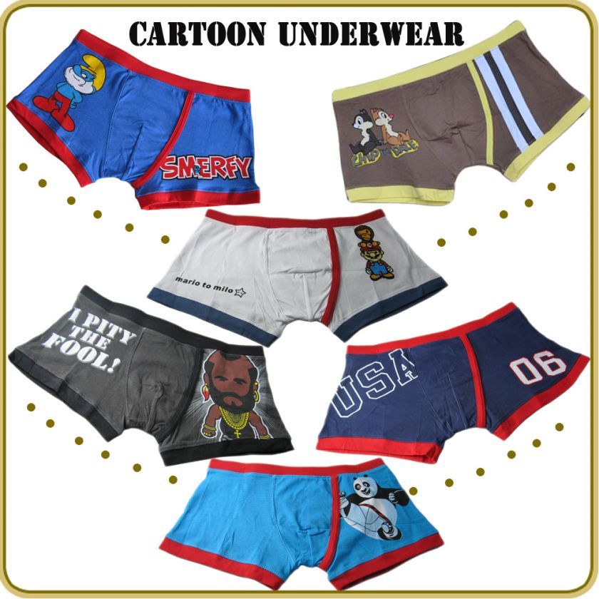   Cartoon Boxer Brief Mens Underwear Size L XL Multi Colors #W  