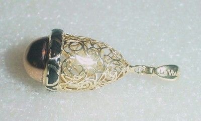 LeVIAN 14K YELLOW GOLD ROSE GOLD ENAMEL PENDANT ENHANCER   RARE FIND 