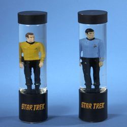 STAR TREK LIGHT UP WATER TUBE TRANSPORTER KIRK & SPOCK  