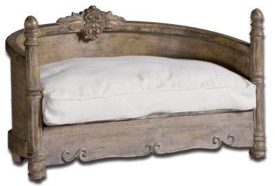   Bed in Beautiful Carved Pine and Weathered Birch 792977261309  