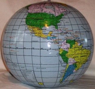 Inflatable World Globe Inflate Earth Teacher Aid Learning 