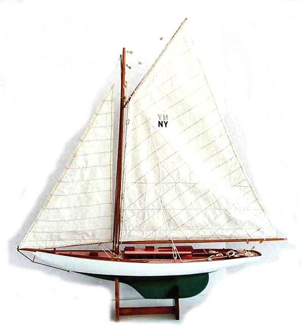 HERRESHOFF NEW YORK 30 RACING SAILBOAT WOOD MODEL READY BUILT DISPLAY 